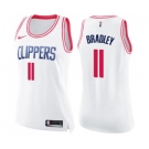 Women's Nike Los Angeles Clippers #11 Avery Bradley Swingman White Pink Fashion NBA Jersey