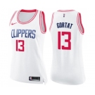 Women's Nike Los Angeles Clippers #13 Marcin Gortat Swingman White Pink Fashion NBA Jersey