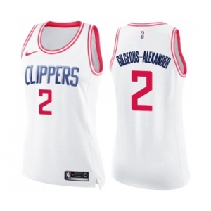 Women's Nike Los Angeles Clippers #2 Shai Gilgeous-Alexander Swingman White Pink Fashion NBA Jersey