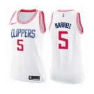 Women's Nike Los Angeles Clippers #5 Montrezl Harrell Swingman White Pink Fashion NBA Jersey