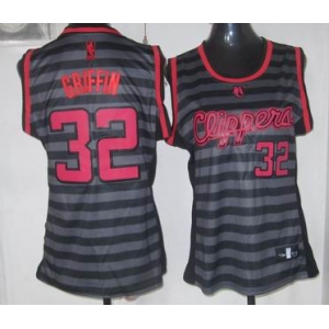 women nba los angeles clippers #32 griffin grey[black strip]