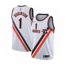 Youth Los Angeles Clippers #1 Jerome Robinson Swingman White Hardwood Classics Finished Basketball Jersey