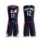 Youth Los Angeles Clippers #12 Luc Mbah a Moute Swingman Navy Blue Basketball Suit Jersey - City Edition