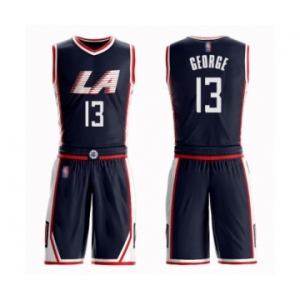 Youth Los Angeles Clippers #13 Paul George Swingman Navy Blue Basketball Suit Jersey - City Edition