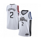 Youth Los Angeles Clippers #2 Kawhi Leonard Swingman White Basketball Jersey - 2019-20 City Edition
