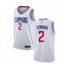Youth Los Angeles Clippers #2 Kawhi Leonard Swingman White Basketball Jersey - Association Edition