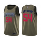 Youth Los Angeles Clippers #54 Patrick Patterson Swingman Green Salute to Service Basketball Jersey