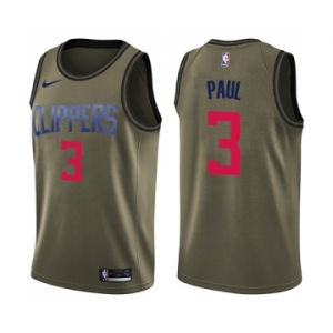 Youth Nike Los Angeles Clippers #3 Chris Paul Swingman Green Salute to Service NBA Jersey