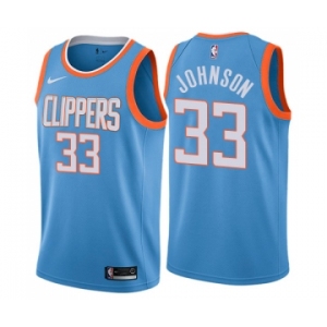 Youth Nike Los Angeles Clippers #33 Wesley Johnson Swingman Blue NBA Jersey - City Edition