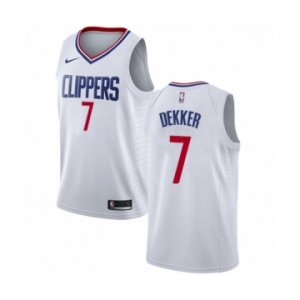 Youth Nike Los Angeles Clippers #7 Sam Dekker Authentic White NBA Jersey - Association Edition