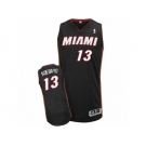 Men Adidas Miami Heat #13 Edrice Adebayo Authentic Black Road NBA Jersey