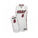 Men Adidas Miami Heat #8 Tyler Johnson Authentic White Home NBA Jersey