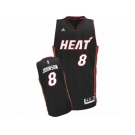 Men Adidas Miami Heat #8 Tyler Johnson Swingman Black Road NBA Jersey