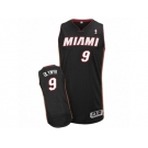 Men Adidas Miami Heat #9 Kelly Olynyk Authentic Black Road NBA Jersey