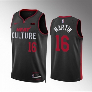 Men Miami Heat #16 Caleb Martin Black 2023-24 City Edition Stitched Basketball Jersey