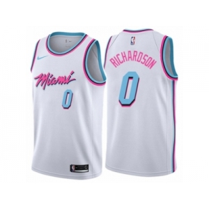 Men Nike Miami Heat #0 Josh Richardson Authentic White NBA Jersey - City Edition