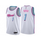 Men Nike Miami Heat #1 Chris Bosh Authentic White NBA Jersey - City Edition