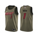 Men Nike Miami Heat #1 Chris Bosh Green Salute to Service NBA Swingman Jersey