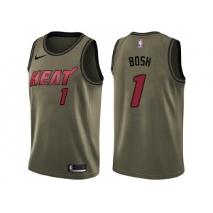 Men Nike Miami Heat #1 Chris Bosh Green Salute to Service NBA Swingman Jersey