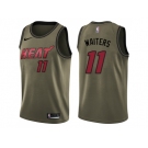 Men Nike Miami Heat #11 Dion Waiters Green Salute to Service NBA Swingman Jersey