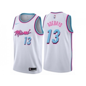 Men Nike Miami Heat #13 Edrice Adebayo Authentic White NBA Jersey - City Edition