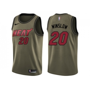 Men Nike Miami Heat #20 Justise Winslow Green Salute to Service NBA Swingman Jersey