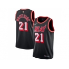 Men Nike Miami Heat #21 Hassan Whiteside Black NBA Swingman Hardwood Classics Jersey