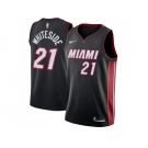 Men Nike Miami Heat #21 Hassan Whiteside Black Stitched NBA Swingman Jersey