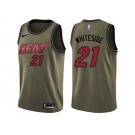 Men Nike Miami Heat #21 Hassan Whiteside Green Salute to Service NBA Swingman Jersey