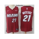 Men Nike Miami Heat #21 Hassan Whiteside Red NBA Authentic Statement Edition Jersey