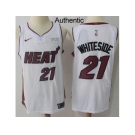 Men Nike Miami Heat #21 Hassan Whiteside White NBA Authentic Association Edition Jersey