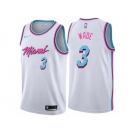 Men Nike Miami Heat #3 Dwyane Wade Authentic White NBA Jersey - City Edition