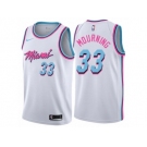 Men Nike Miami Heat #33 Alonzo Mourning Authentic White NBA Jersey - City Edition