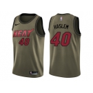 Men Nike Miami Heat #40 Udonis Haslem Green Salute to Service NBA Swingman Jersey