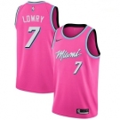 Men Nike Miami Heat #7 Kyle Lowry Pink NBA Swingman Earned Edition Jersey