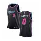 Men's Miami Heat #0 Meyers Leonard Authentic Black Basketball Jersey - City Edition