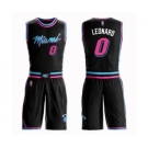 Men's Miami Heat #0 Meyers Leonard Authentic Black Basketball Suit Jersey - City Edition