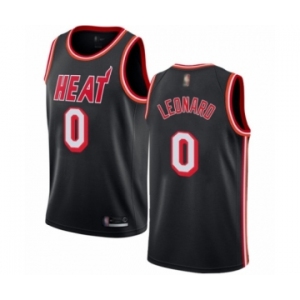 Men's Miami Heat #0 Meyers Leonard Authentic Black Fashion Hardwood Classics Basketball Jersey