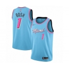 Men's Miami Heat #1 Chris Bosh Swingman Blue Basketball Jersey - 2019-20 City Edition