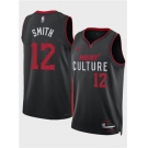 Men's Miami Heat #12 Dru Smith Black 2024 City Edition Stitched Basketball Jersey