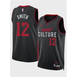 Men's Miami Heat #12 Dru Smith Black 2024 City Edition Stitched Basketball Jersey