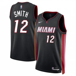 Men's Miami Heat #12 Dru Smith Black 2024 Icon Edition Stitched Basketball Jersey