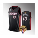 Men's Miami Heat #13 Bam Adebayo Black 2023 Finals Icon Edition With NO.6 Patch Stitched Basketball Jersey