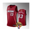 Men's Miami Heat #13 Bam Adebayo Red 2023 Finals Statement Edition With NO.6 Patch Stitched Basketball Jersey