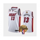 Men's Miami Heat #13 Bam Adebayo White 2023 Finals Association Edition With NO.6 Patch Stitched Basketball Jersey