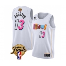 Men's Miami Heat #13 Bam Adebayo White 2023 Finals City Edition With NO.6 Patch Stitched Basketball Jersey