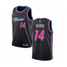 Men's Miami Heat #14 Tyler Herro Authentic Black Basketball Jersey - City Edition