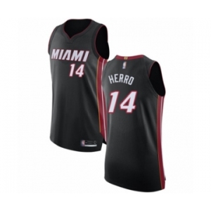 Men's Miami Heat #14 Tyler Herro Authentic Black Basketball Jersey - Icon Edition