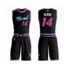 Men's Miami Heat #14 Tyler Herro Authentic Black Basketball Suit Jersey - City Edition