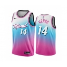 Men's Miami Heat #14 Tyler Herro Blue Pick City Edition New Uniform 2020-21 Stitched Basketball Jersey